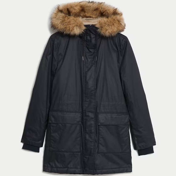 Waxed parka with fur lining and hood - Picture 1 of 7